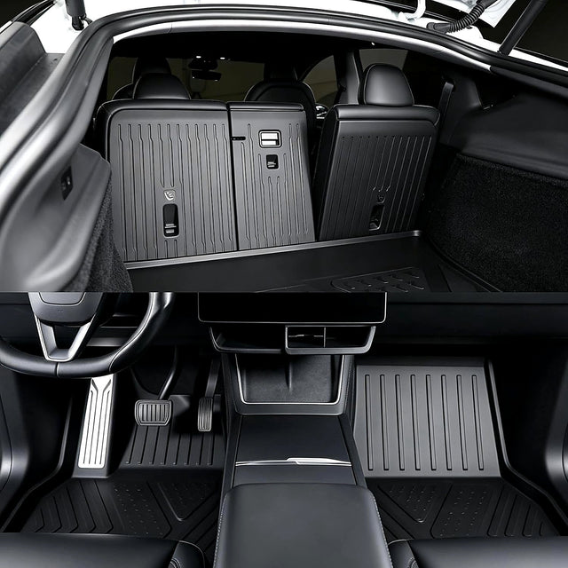 MoldedFit driver and passenger floor liners installed in Tesla Model Y Juniper
