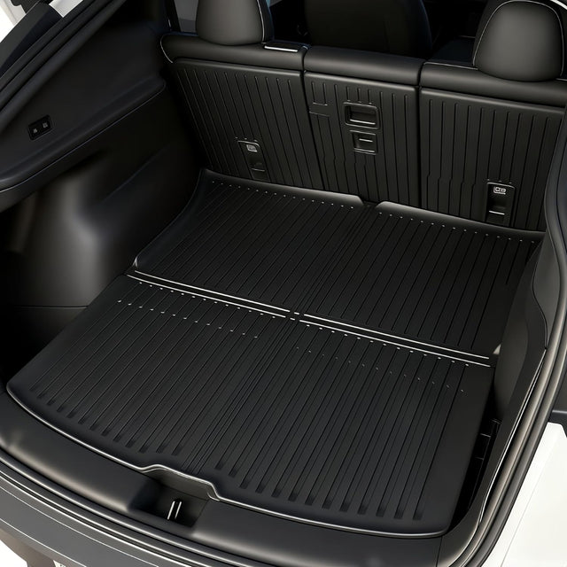 SUPER LINER 2025 2026 Tesla Model Y Juniper Floor Mats & Accessories & Extra-Thick TPE Cargo Liners CabinProtect™ for 5-Seater | All-Weather Pet & Child-Friendly System(Only fit Premium&Performance)