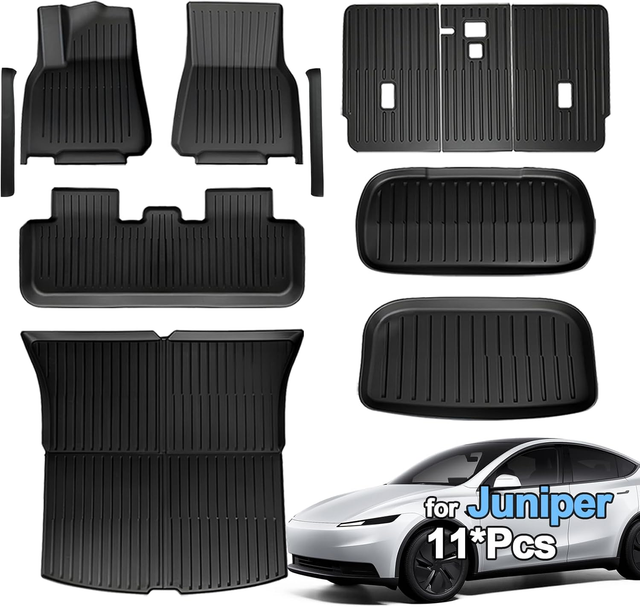 SUPER LINER Tesla Model Y Floor Mats 2025 2026 2027 11-Piece Set TPE
