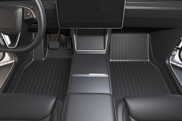 SUPER LINER Floor Mats for Tesla Model Y 5 Seats 2021-2024 6 PCS Cargo Liners, Extra-Thick TPE All-Weather Floor & Cargo Liners | Pet & Child-Friendly Tesla Model Y Accessories