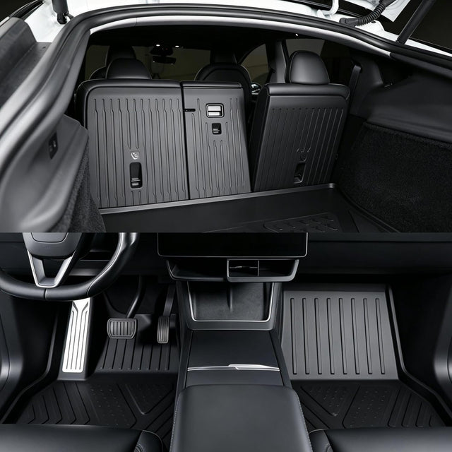 MoldedFit driver floor liner installed in Tesla Model Y Juniper