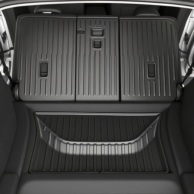 SUPER LINER Tesla 2025 2026 Model Y Juniper Floor Mats &Cargo Liners 10 PCS Seatbacks, Full Set Extra-Thick TPE for 5-Seater | 2025-2027 All-Weather Pet & Child-Friendly Model Y Juniper Accessories