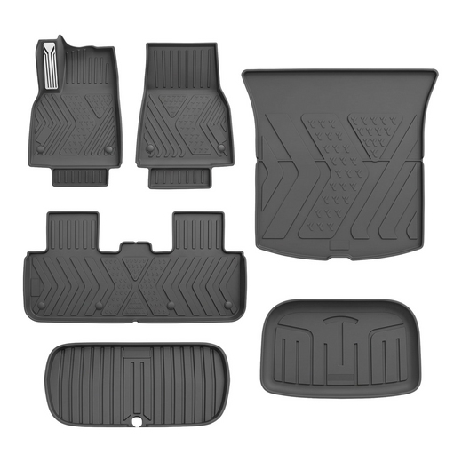 Tesla Model Y Juniper Floor Mats 2026, 6 Piece Floor and Cargo Set, All Weather TPE, Rear and Front Trunk Liners