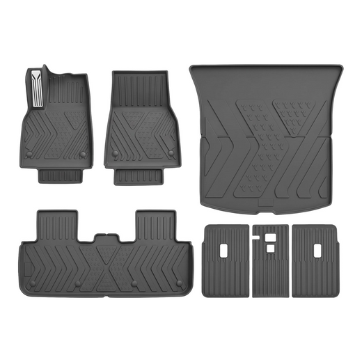 Tesla Model Y Juniper Floor Mats 2026, 7 Piece Floor, Trunk and Seat Back Set, All Weather TPE, 3 Kick Mats