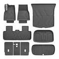 SUPER LINER MoldedFit 9-piece Tesla Model Y Juniper set — front and rear floor liners, rear trunk, frunk, storage well and three seat back protectors
