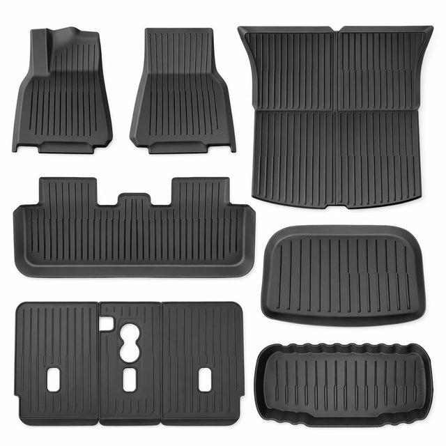 SUPER LINER Tesla New Model Y Juniper Standard 2025 2026 Floor Mats，9PCS | Custom Fit TPE Cargo Liner, Seat Back Protector, & Accessories , All Weather Pet & Child System (Only fit Standard)