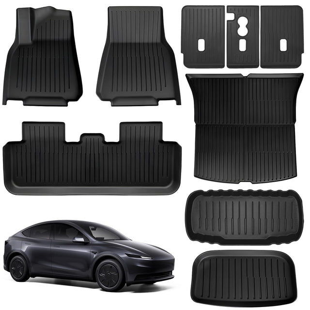 SUPER LINER 9PCS Tesla New Model Y Juniper Standard 2025 2026 Floor Mats | Non-Slip Odorless,TPE All Weather Customer Fit Model Y Accessories, Cargo Liners