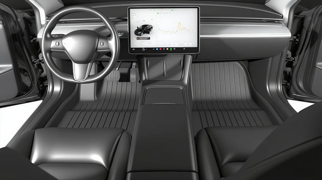 SUPER LINER 2021-2023 Tesla Model 3 Floor Mats 6-Piece Set Cargo Liners, Extra-Thick TPE All-Weather Pet & Child-Friendly Custom for Tesla Model 3 Accessories