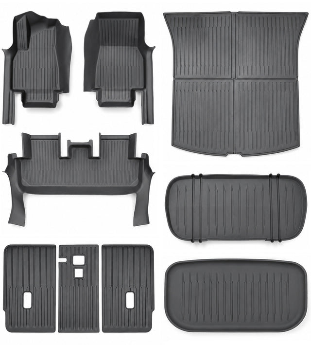 Tesla Model Y Juniper driver footwell with CabinProtect TPE floor liner installed