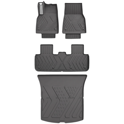 Tesla Model Y Juniper Floor Mats 2026, 4 Piece Floor and Rear Trunk Set, All Weather TPE, Fits All Trims